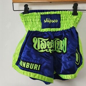 Shipsco XXS Muay Thai Shorts Green Blue